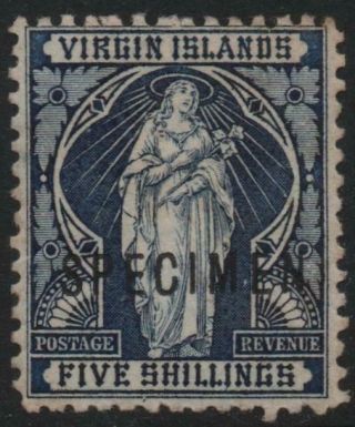 Br.  Virgin Islands: 1899 - Sg 50s - 5/ - Indigo No Gum Spec Ovpt (26110)