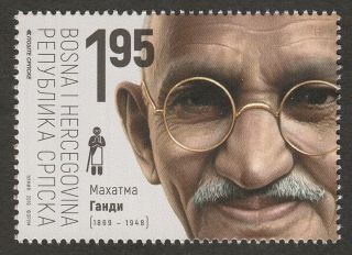 Bosnia Serbia 2019 150 Years Birth Mahatma Gandhi Famous People India Stamp Mnh