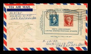 Dr Jim Stamps Us Los Angeles First Flight Air Mail Cover Copenhagen 1954