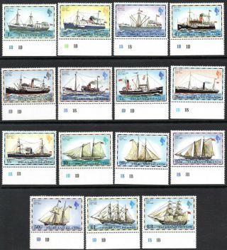 1978 Falkland Islands Sg 331/45a Mail Ships Unmounted Cylinder Numbers
