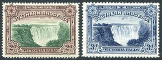 Southern Rhodesia - 1932 Victoria Falls Set Of 2 Values Sg 29 - 30 Lightly Mounted/m