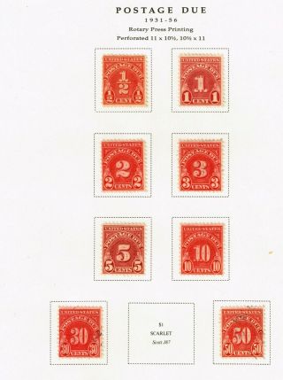 Us Stamp Bob Postage Due Stamps On Album Page Lot 2