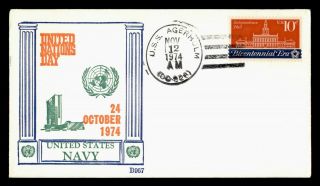 Dr Who 1974 Uss Agerholm Ship United Nations Beck Naval Cachet C131945