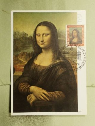 Dr Who 1953 Germany Special Cancel Maximum Card Da Vinci Mona Lisa Art E55938