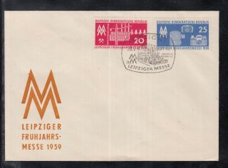 U 01) East Germany Ddr 1959 Leipzig Spring Fair Of Fdc
