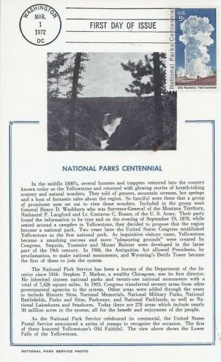 1453 8c Old Faithful - Yellowstone Np - Hammond Card