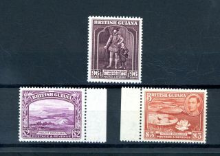 British Guiana 1938 3 X High Values Unmounted (bo147)