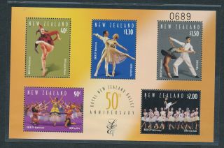 Zealand 2003 Nz Ballet 50th Anniv Limited Edition Souvenir Sheet Vf Nh