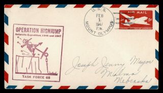 Dr Who 1947 Uss Mount Olympus Navy Antarctic Exped.  Operation Highjump C130835
