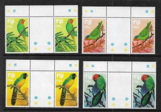 1983 Parrots Set Of 4 In Gutter Pairs Stamps Complete Muh/mnh As Issued