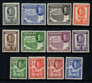Somaliland 1942 Kgvi Definitives - Set Of 12 - Sg 105/116 - Very Lightly Mounted