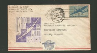 1946 U.  S.  1st Flight York To Berlin Fam24 Subject To Us Germany Censorship