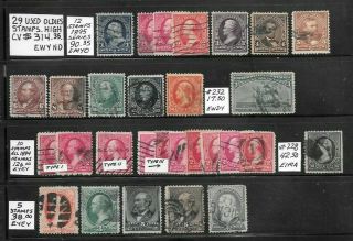 Usa 29 Oldies Stamps.  High Cv $314.  35.