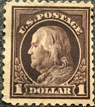 Scott 518 Us 1917 1 Dollar Ben Franklin Postage Stamp Nm Nh