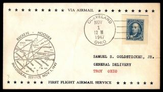 Mayfairstamps 1947 First Flight Cover Cleveland Ohio - Troy Ohio Fca805