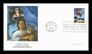 Dr Jim Stamps Us Santa Claus Christmas Dreams First Day Cover North Pole