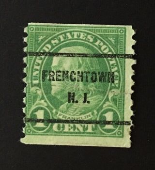 Frenchtown,  Jersey Precancel - 1 Cent Franklin Coil (u.  S.  597) Nj