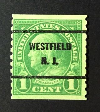 Westfield,  Jersey Precancel - 1 Cent Franklin Coil (u.  S.  597) Nj