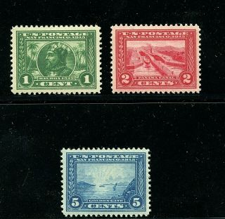 Us 397 - 399 (us856) Panama - Pacific Exposition,  M,  Lh,  Fvf,  Cv$96.  00