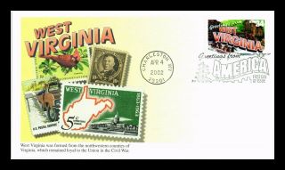 Us Cover West Virginia Greetings From America Fdc Mystic Cachet