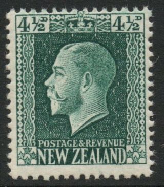 Nz 1915 King George V Recess Print 4 1/2d Green ;,  Never Hinged