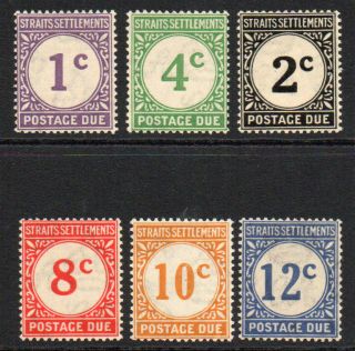 Straits Settlements Postage Due Set Of Stamps C1924 - 26 Mounted