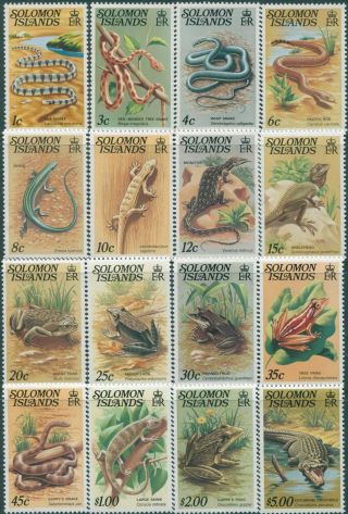 Solomon Islands 1979 Sg388a - 403a Reptiles Set Mnh
