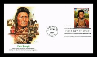 Dr Jim Stamps Us Indian Chief Joseph First Day Cover Western Legends