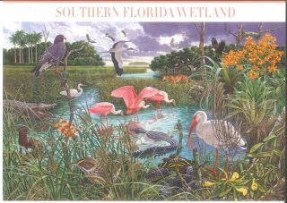 Us Scott Ux478 - 86 Southern Florida Wetland Fdc First Day Cover Artcraft Set