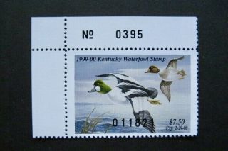 1999 Kentucky State Duck Migratory Waterfowl Stamp Mnhog