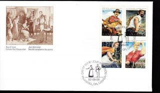Canada 1992 Fdc Sc 1432 - 1435 Canadian Folklore - 3,  Block Of 4