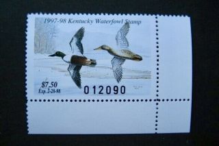 1997 Kentucky State Duck Migratory Waterfowl Stamp Mnhog