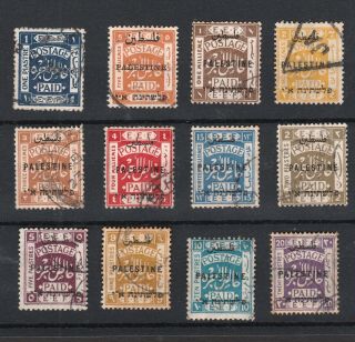 Palestine 1918 - 1922 Selected Stamps Including High Values To 20 Piastres