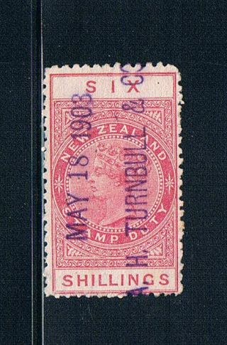 Zealand - 1882 - 6sh Postal Fiscal - Rose Red - Sc Ar7 [sg F14] 19