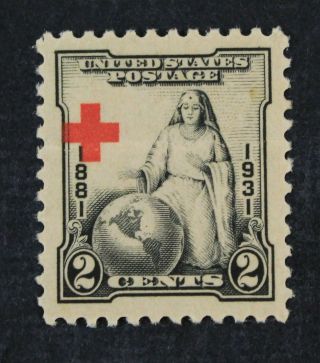 Ckstamps:us Error Efo Freaky Stamps Scott 702 Nh Og Red Cross Misposition Crease