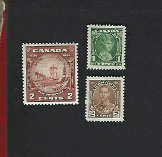Canada Sc 210 - 12 (1934 - 5) Mnh