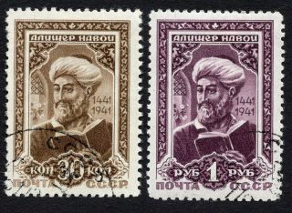 Ussr 1942 Set Of Stamps Zagor 728a,  729 Comb,  Line Perf.  Cv=17$
