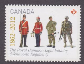 Canada 2012 2579i The Regiments: Royal Hamilton Light Infantry - Die Cut