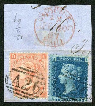 Gibraltar Sgz22 And Z37 2d Plate 9 And 4d Plate 8  On Piece A26 Pmk