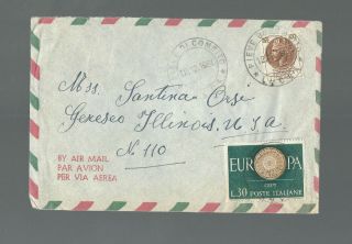 A - 1162 Italy 1960 Air Mail Cover Compito To Genese.  Ill,  Usa