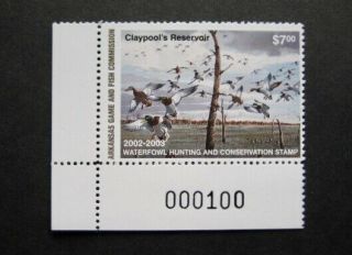 2002 Arkansas State Duck Migratory Waterfowl Stamp Mnhog