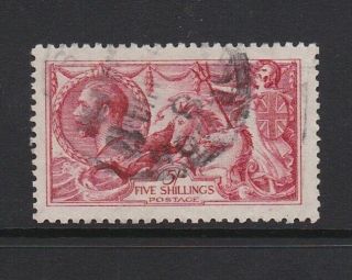 King George V Five Shillings Seahorse 1915 - 18 Sg 410 Red