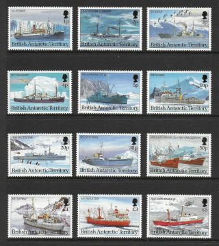 British Antarctic Territory 1993 Research Ships; Scott 202 - 13,  Sg 218 - 29; Mnh