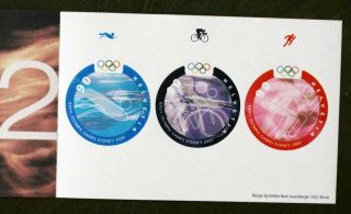 Hel 2: Swiss Booklet With 3 Sydney Olympics Circular Stamps,  Umm.  2000