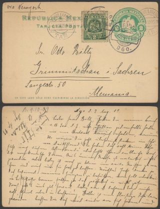Mexico 1909 - Postal Stationery To Germany 29483/9