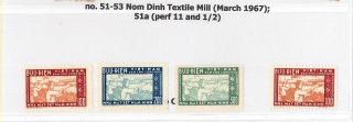 North Viet Nam - 1957 - Nam Dinh Textile Mill - Sc 51 - 53