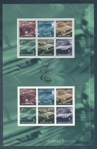 Zealand 2000 On The Road Automobiles Limited Edition Souvenir Sheet Nh