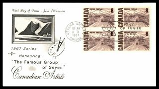Mayfairstamps Canada Fdc 1967 Famous Group Of Seven 8c Block First Day Cover Wwb