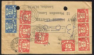 1965 Postage Dues On Piece 10/ - Plus 2 X Strip 3 Of 5/ -,  Two 5/ -