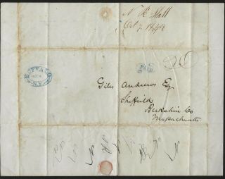 1845 Stampless Postal Cover & Letter Commercial Buffalo Ny